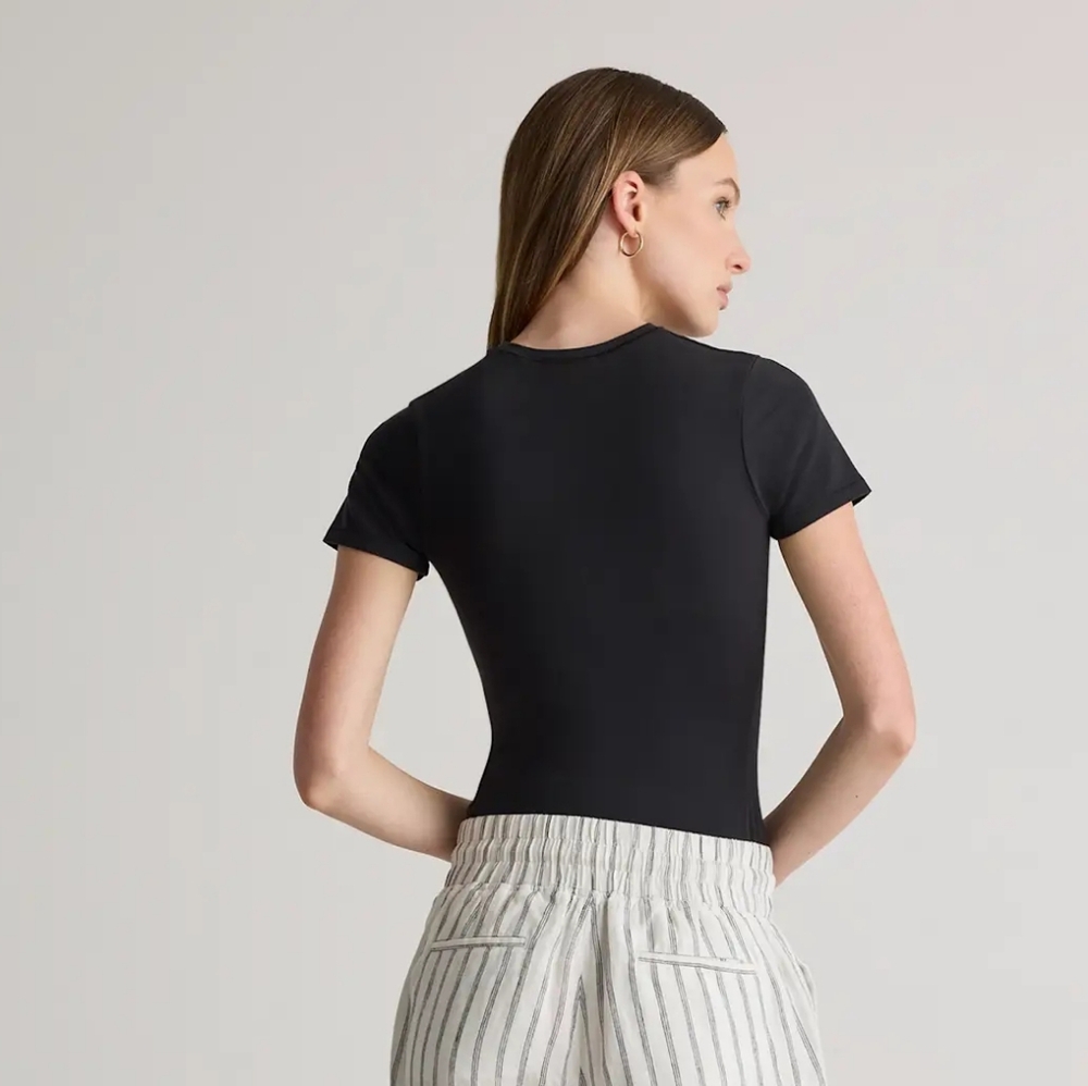Quince Organic Cotton Jersey Tee Fitted Basic Capsule Minimalist - Picture 4 of 11